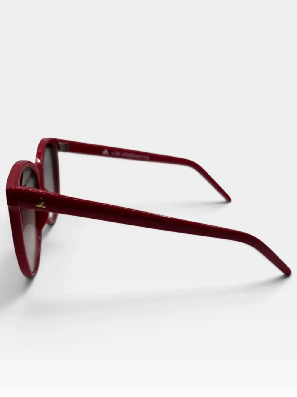Liz Claiborne Red Round Sunglasses With Case Gradient Lenses Retro Style